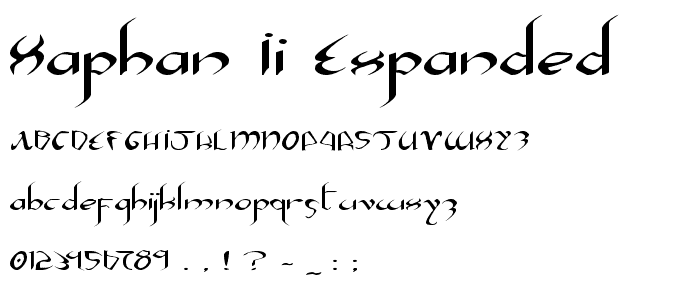 Xaphan II Expanded font